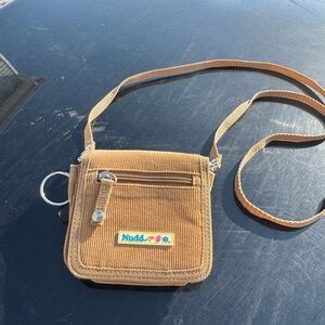 Mudd Tan Corduroy Crossbody Bag with Logo Patch